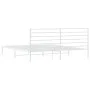 Estructura de cama de metal con cabecero blanco 193x203 cm de vidaXL, Camas y somieres - Ref: Foro24-352374, Precio: 88,81 €,...