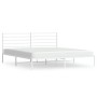 Estructura de cama de metal con cabecero blanco 183x213 cm de vidaXL, Camas y somieres - Ref: Foro24-352373, Precio: 90,13 €,...