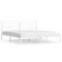 Estructura de cama de metal con cabecero blanco 183x213 cm de vidaXL, Camas y somieres - Ref: Foro24-352373, Precio: 88,98 €,...