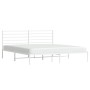 Estructura de cama de metal con cabecero blanco 183x213 cm de vidaXL, Camas y somieres - Ref: Foro24-352373, Precio: 90,13 €,...