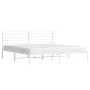 Estructura de cama de metal con cabecero blanco 183x213 cm de vidaXL, Camas y somieres - Ref: Foro24-352373, Precio: 88,98 €,...
