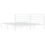 Estructura de cama de metal con cabecero blanco 183x213 cm de vidaXL, Camas y somieres - Ref: Foro24-352373, Precio: 88,98 €,...