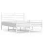 Estructura cama metal con cabecero y estribo blanco 150x200 cm de vidaXL, Camas y somieres - Ref: Foro24-352388, Precio: 86,4...