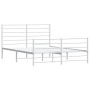 Estructura cama metal con cabecero y estribo blanco 150x200 cm de vidaXL, Camas y somieres - Ref: Foro24-352388, Precio: 90,1...