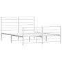 Estructura cama metal con cabecero y estribo blanco 150x200 cm de vidaXL, Camas y somieres - Ref: Foro24-352388, Precio: 86,4...