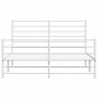 Estructura cama metal con cabecero y estribo blanco 150x200 cm de vidaXL, Camas y somieres - Ref: Foro24-352388, Precio: 90,1...
