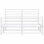 Estructura cama metal con cabecero y estribo blanco 150x200 cm de vidaXL, Camas y somieres - Ref: Foro24-352388, Precio: 86,4...