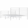 Estructura cama metal con cabecero y estribo blanco 150x200 cm de vidaXL, Camas y somieres - Ref: Foro24-352388, Precio: 90,1...