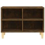 Mueble de TV patas de madera maciza roble ahumado 69,5x30x50 cm en Muebles TV | Comprar online en Foru.es