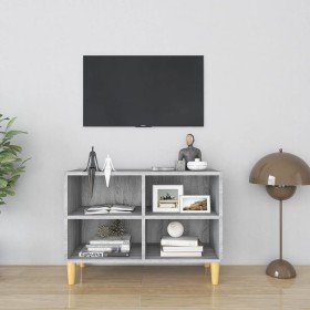 Mueble de TV con patas madera maciza gris Sonoma 69,5x30x50 cm en Muebles TV | Comprar online en Foru.es