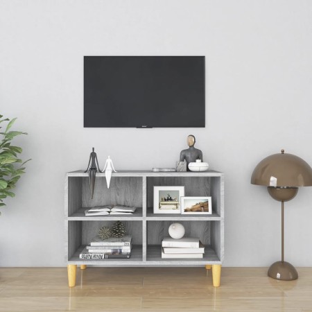 Mueble de TV con patas madera maciza gris Sonoma 69,5x30x50 cm en Muebles TV | Comprar online en Foru.es