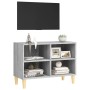 Mueble de TV con patas madera maciza gris Sonoma 69,5x30x50 cm en Muebles TV | Comprar online en Foru.es