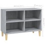 Mueble de TV con patas madera maciza gris Sonoma 69,5x30x50 cm en Muebles TV | Comprar online en Foru.es