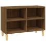 Mueble de TV patas de madera maciza marrón roble 69,5x30x50 cm en Muebles TV | Comprar online en Foru.es