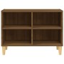 Mueble de TV patas de madera maciza marrón roble 69,5x30x50 cm en Muebles TV | Comprar online en Foru.es
