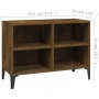 Mueble para TV con patas de metal roble ahumado 69,5x30x50 cm en Muebles TV | Comprar online en Foru.es