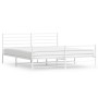 Estructura cama metal con cabecero y pie cama blanco 183x213 cm de vidaXL, Camas y somieres - Ref: Foro24-352391, Precio: 98,...