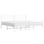 Estructura cama metal con cabecero y pie cama blanco 183x213 cm de vidaXL, Camas y somieres - Ref: Foro24-352391, Precio: 98,...