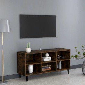 Mueble de TV con patas de metal roble ahumado 103,5x30x50 cm en Muebles TV | Comprar online en Foru.es