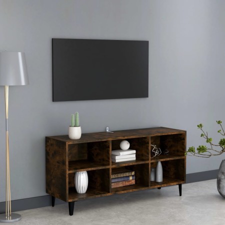 Mueble de TV con patas de metal roble ahumado 103,5x30x50 cm en Muebles TV | Comprar online en Foru.es