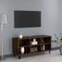 Mueble de TV con patas de metal roble ahumado 103,5x30x50 cm en Muebles TV | Comprar online en Foru.es