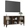 Mueble de TV con patas de metal roble ahumado 103,5x30x50 cm en Muebles TV | Comprar online en Foru.es