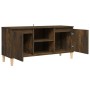 Mesita de noche patas madera maciza roble ahumado 103,5x35x50cm en Muebles TV | Comprar online en Foru.es