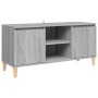 Mesita de noche patas madera maciza gris Sonoma 103,5x35x50 cm en Muebles TV | Comprar online en Foru.es