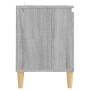 Mesita de noche patas madera maciza gris Sonoma 103,5x35x50 cm en Muebles TV | Comprar online en Foru.es