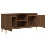 Mueble de TV patas madera maciza marrón roble 103,5x35x50 cm en Muebles TV | Comprar online en Foru.es