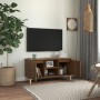 Mueble de TV patas madera maciza marrón roble 103,5x35x50 cm en Muebles TV | Comprar online en Foru.es