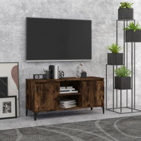 Mueble para TV con patas de metal roble ahumado 103,5x35x50 cm en Muebles TV | Comprar online en Foru.es