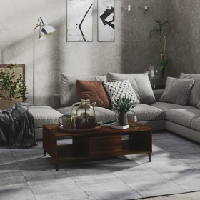 Mesa de centro madera de ingeniería marrón roble 103,5x60x35 cm en Mesas de centro | Comprar online en Foru.es