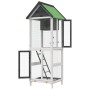 Casita para pájaros madera maciza pino gris 60x58,5x160 cm de vidaXL, Pies y jaulas para pájaros - Ref: Foro24-172256, Precio...