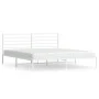 Metal bed frame with white headboard 180x200 cm by vidaXL, Beds and slatted bases - Ref: Foro24-352372, Price: 112,35 €, Disc...
