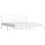 Metal bed frame with white headboard 180x200 cm by vidaXL, Beds and slatted bases - Ref: Foro24-352372, Price: 112,35 €, Disc...