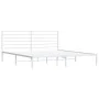 Metal bed frame with white headboard 180x200 cm by vidaXL, Beds and slatted bases - Ref: Foro24-352372, Price: 112,35 €, Disc...