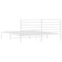 Metal bed frame with white headboard 180x200 cm by vidaXL, Beds and slatted bases - Ref: Foro24-352372, Price: 112,35 €, Disc...