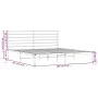 Metal bed frame with white headboard 180x200 cm by vidaXL, Beds and slatted bases - Ref: Foro24-352372, Price: 112,35 €, Disc...