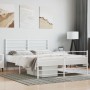 Estructura cama metal con cabecero y estribo blanco 120x190 cm de vidaXL, Camas y somieres - Ref: Foro24-352383, Precio: 84,6...