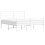 Estructura cama metal con cabecero y estribo blanco 120x190 cm de vidaXL, Camas y somieres - Ref: Foro24-352383, Precio: 84,6...