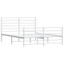 Estructura cama metal con cabecero y estribo blanco 120x190 cm de vidaXL, Camas y somieres - Ref: Foro24-352383, Precio: 84,6...
