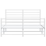 Estructura cama metal con cabecero y estribo blanco 120x190 cm de vidaXL, Camas y somieres - Ref: Foro24-352383, Precio: 84,6...