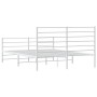 Estructura cama metal con cabecero y estribo blanco 120x190 cm de vidaXL, Camas y somieres - Ref: Foro24-352383, Precio: 84,6...
