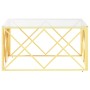 Mesa de centro acero inoxidable y vidrio 80x80x40 cm de vidaXL, Mesas de centro - Ref: Foro24-349970, Precio: 222,17 €, Descu...