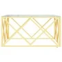 Mesa de centro acero inoxidable y vidrio 80x80x40 cm de vidaXL, Mesas de centro - Ref: Foro24-349970, Precio: 197,27 €, Descu...