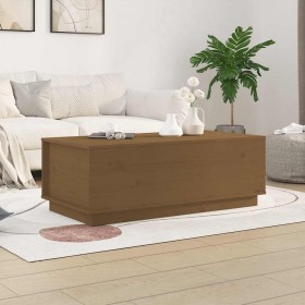 Mesa de centro madera maciza de pino marrón miel 100x50x35 cm en Mesas de centro | Comprar online en Foru.es