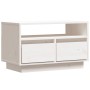 Mueble de TV de madera maciza de pino blanco 60x35x37 cm en Muebles TV | Comprar online en Foru.es