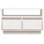 Mueble de TV de madera maciza de pino blanco 60x35x37 cm en Muebles TV | Comprar online en Foru.es