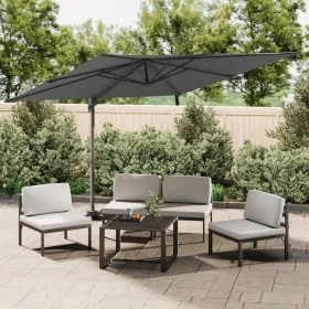 Sombrilla colgante poste de aluminio gris antracita 300x300 cm de vidaXL, Sombrillas - Ref: Foro24-319915, Precio: 191,53 €, ...